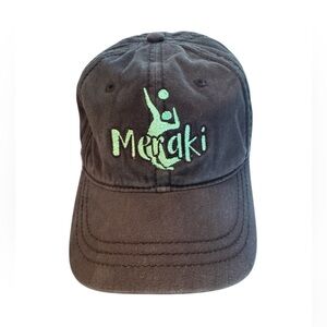 Meraki Volleyball Black Cap with Green Embroidery